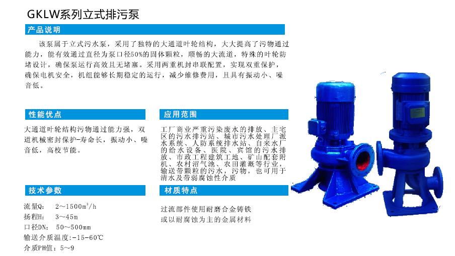 GKLW系列立式排污泵